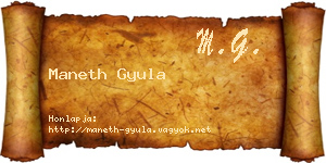 Maneth Gyula névjegykártya